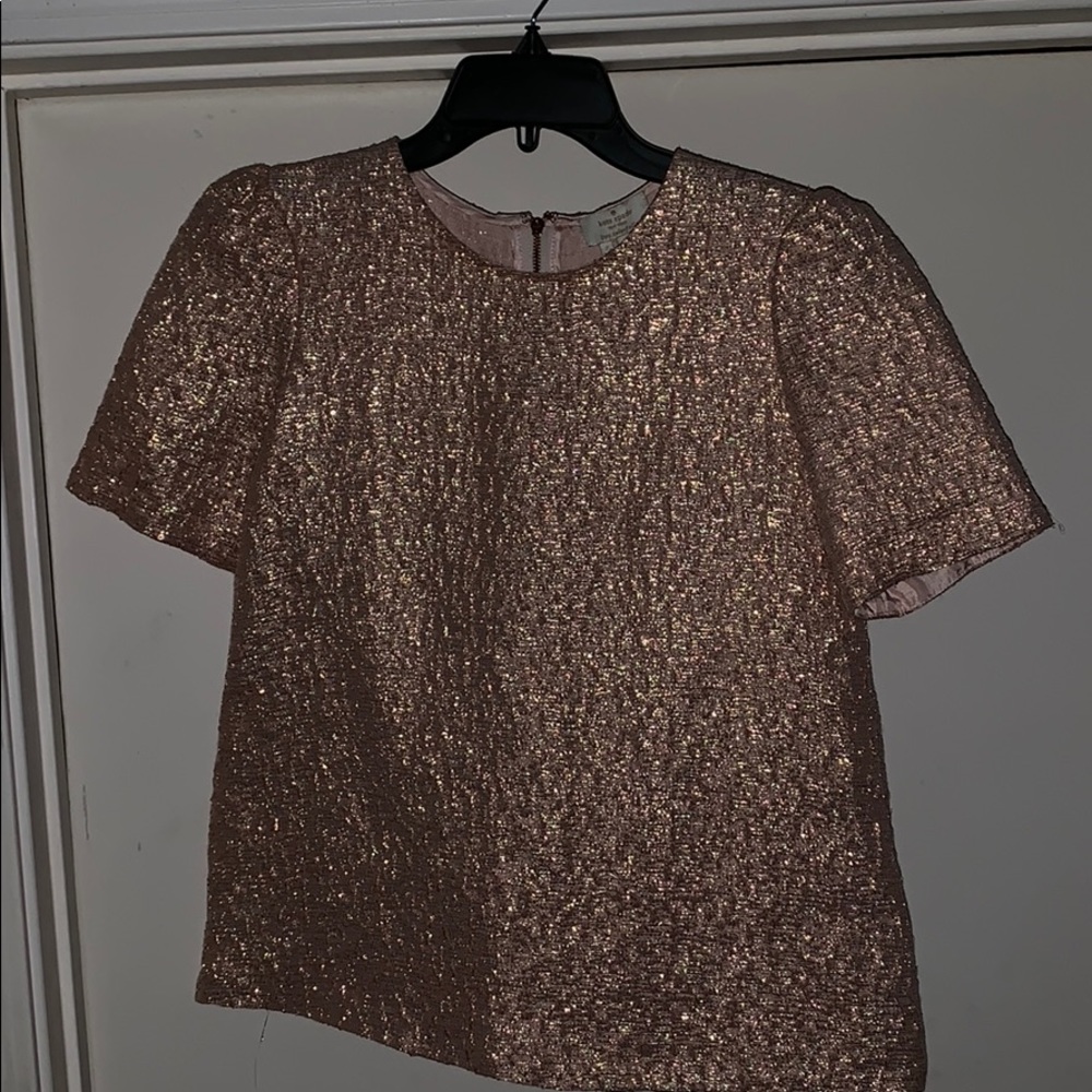 Kate Spade Rose Gold Glitter Sparkly Top size 2